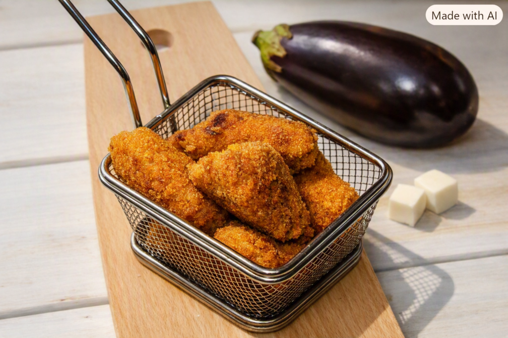 Croquetas de berenjena rellenas de queso